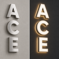 Enseigne lumineuse 3D personnalisée en lettres LED, acrylique et acier inoxydable, alphabet et chiffres, logo autoportant IP65 pour bar, hôtel, centre commercial, événement