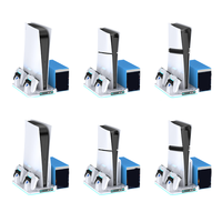 Station de charge rapide multifonctionnelle avec ventilateur de refroidissement et lumière RGB pour console et manette PS5/PS5 Pro/PS5 Slim