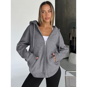 2025 à la mode haute reine femmes surdimensionné Zip sweats à capuche vestes décontractées pour dames automne école mode hiver tenues - Product Image 1