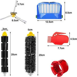 Irobot Roomba600シリーズ用真空ロボット交換部品キット694676 675 692695メインブラシフィルターサイドブラシ