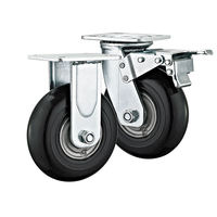 Roue fixe robuste de 8 pouces (200 mm) en caoutchouc massif avec noyau en aluminium hautement élastique