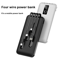 Power Bank Portabel Berkualitas Tinggi 10000mah dengan Kabel Terintegrasi, Terlaris untuk Ponsel