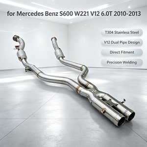 Collecteur d'échappement silencieux en acier inoxydable 304 pour Mercedes Benz S600 W221 <span class=keywords><strong>V12</strong></span> 6.0T 2010-2013, durable, antirouille, à fixer par boulons - Product Image 1