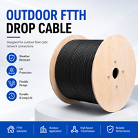 Câble de branchement autoportant FTTH, câble de branchement FTTH haut débit pour projets professionnels de distribution de fibre, approvisionnement mondial en gros