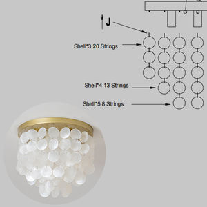 Exquisite golden <b>shell</b> ceiling lamp E12 white ceiling <b>lighting</b> - Product Image 2