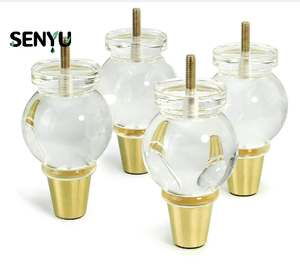 Patas de Muebles de Acrílico Transparente SENYU, Patas de Mesa en Forma de Calabaza de Latón para Sofá y Gabinete - Product Image 3