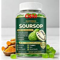 GMP-gecertificeerde dagelijkse gummies, ontworpen met zuurzak (graviola) ingrediënten voor welzijn, met zwarte komijnzaadolie en zuurzak (graviola) gummies.