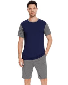 <b>Men's</b> Bamboo Fiber Sleepwear <b>Set</b> Solid Color Casual Loungewear Soft Comfortable Home Wear In-Stock Ready to Ship - Product Image 4