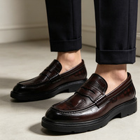 Mocassins à pampilles pour hommes en cuir pleine fleur, rehaussant la taille de 5 cm, fabrication artisanale de 30 ans, vente en gros OEM ODM