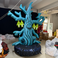 Nouvelle conception créative d'arbre fantôme gonflable d'Halloween avec lumière LED personnalisée, arbre gonflable sorcière grimaçante pour pelouse de parc