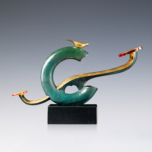 Adorno Ruyi de Cobre Colorido, Decoración Feng Shui para Sala de Estar, Pieza Única, Regalo, de Copper Art Workshop - Product Image 5