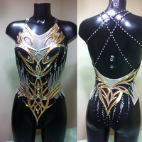 Costume de bain synchrone pour filles, avec cristaux, tenue de compétition, gothique, de danse, de Performance, léotard, nouvelle collection