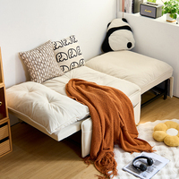 Canapé-lit simple entièrement ouvrable avec dossier réglable, dernier modèle moderne, canapé-lit escamotable 3-en-1 sans accoudoirs en tissu, ensemble de canapé-lit pliable