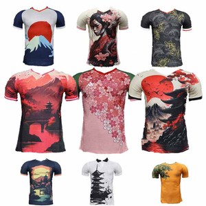 Ensemble <span class=keywords><strong>de</strong></span> <span class=keywords><strong>maillot</strong></span> <span class=keywords><strong>de</strong></span> football pour homme, style japonais, imprimé anime Goku samouraï en encre, polyester, séchage rapide, respirant, kit d'entraînement - Product Image 2