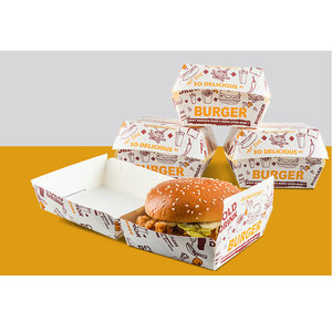 レストランのテイクアウト用包装向けカスタムエコフレンドリー使い捨て食品グレード紙箱 UVコーティングエンボス加工マットラミネート仕上げ - Product Image 2