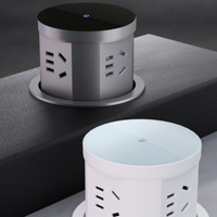 现代风格客厅家具组合转角USB插座弹出式圆柱形黑白NFC WIFI