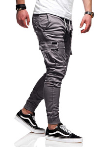 <strong>Mens</strong> Cargo Pants Slim Fit Gym Sweatpants Workout <strong>Drawstring</strong> Cotton <strong>Trousers</strong> With Pockets - Product Image 3