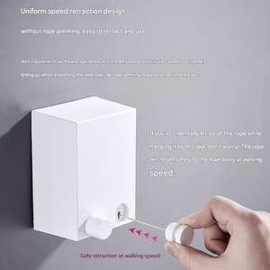 <span class=keywords><strong>Corde</strong></span> à <span class=keywords><strong>linge</strong></span> pratique et rétractable murale multifonctionnelle en aluminium inoxydable pliable pour l'extérieur, la <span class=keywords><strong>maison</strong></span> et le rebond lent. - Product Image 4