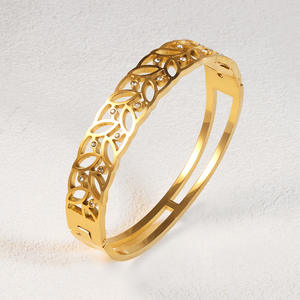 ZGBROTHERS Bracelet de luxe en acier inoxydable couleur or 18 carats avec zircon, motif goutte d'huile, géométrique, micro-incrustation, tendance, étanche - Product Image 4