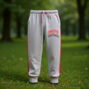 Pantaloni sportivi da ragazzo Converse Collegiate Repeat Jogger grigio rosso - Product Image 3