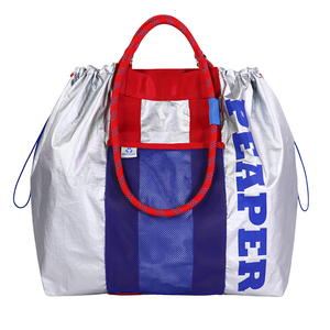 Sac de plage en papier Tyvek Dupont imprimé avec logo personnalisé, sac de shopping, sac fourre-tout blanc en Tyvek - Product Image 3
