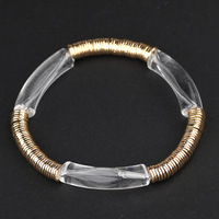 Bestie européenne américaine bijoux en gros perlé acrylique coude or géométrique numéro motif avec perle religieux à la mode