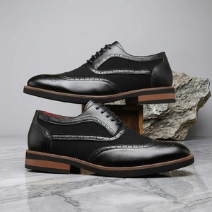 รองเท้าลำลองผู้ชายสไตล์วินเทจอังกฤษแบบ Brogue แต่งผ้าปะต่อสีสันสดใส ไซส์ใหญ่ กำลังฮิตในปี 2026 - Product Image 2