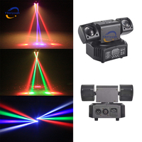 Luz LED giratoria de 36W con efecto láser y estroboscópico 3 en 1, control remoto DMX, para discoteca, bar, club, fiesta, boda, Navidad, efecto de iluminación para escenario