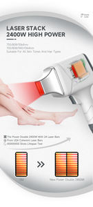 Medicina estética Depilación permanente 1800W 2400W Nuevo instrumento profesional de depilación láser de diodo 808nm - Product Image 2