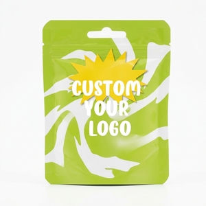 Pochette autoportante brillante personnalisée avec impression numérique, sac d'emballage alimentaire refermable, design vert et blanc - Product Image 1
