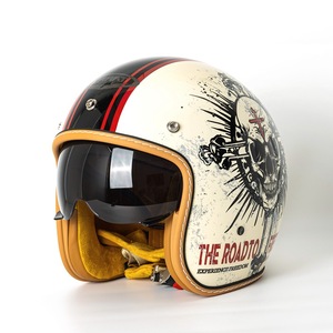 Nouveau <span class=keywords><strong>Casque</strong></span> de Moto Électrique ABS Toutes Saisons, Design <span class=keywords><strong>Vintage</strong></span> Ouvert Moitié-Visage, Priorité à la Sécurité pour Hommes et Femmes, Idéal pour le Motocross Transfrontalier - Product Image 4