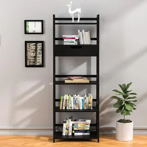 Verbeterde Boekenplank Boekenplank Met Lades, Boekenkast Opbergplanken Boekenkast, Ladderplank Voor Slaapkamer, Woonkamer, Kantoor