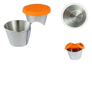 Gobelet à sauce en acier inoxydable 304 de 70 ml avec couvercle à clip en silicone, étanche et compatible lave-vaisselle, portable pour une utilisation en cuisine extérieure - Product Image 3