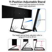 15.6 Inch Portable Horizontal Quad Monitor For Laptops Consumer Electronics FOPO New Products Display Extender 1 Cable Connect