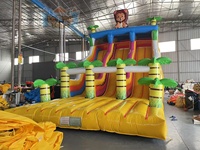 Toboggan aquatique gonflable en PVC de qualité commerciale, personnalisé, pour extérieur, avec trampoline, certifié CE, résistant aux UV