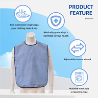 Tablier adulte sans manches à la mode pour femmes vente en gros protecteur de vêtements imperméables réutilisables bavoir lavable avec motif imprimé