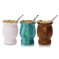 Double paroi en acier inoxydable, 230 ML, vanne de luxe, haute qualité, sud-américain, en stock, tasse érba Mate Calabash assiette mate