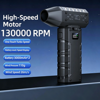 Kipas Portabel Genggam Tanpa Bilah Kecepatan Tinggi 130000RPM Motor Turbo Mini Tanpa Sikat Baterai 3000mAh Lampu LED Lipat Mobil Rumah Tangga