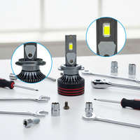 Phare de voiture LED H4 blanc 6000K 60W 12V-30V Ampoule de phare automobile ultra-lumineuse