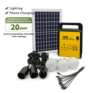 Lanterne de camping extérieure rechargeable avec système d'énergie solaire, batterie lithium-ion 12V, générateur solaire - Product Image 1