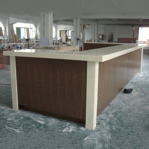 Mostrador de cajero personalizado para tienda de café, uso comercial, alta calidad L, mármol afilado, barra de café de madera, contador de cajero - Product Image 1