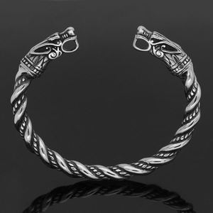 Wholesale High Quality Double Dragon Head <b>Cuff</b> <b>Bracelet</b> Jewelry Fashion Viking Nordic Twisted Open <b>Cuff</b> Bangle <b>Bracelet</b> - Product Image 2