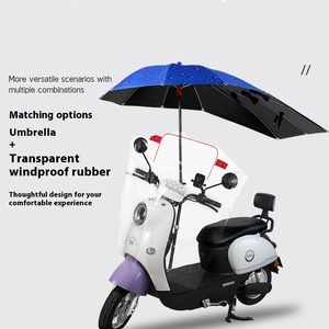 Parapluie droit détachable moderne pour trottinette électrique, en tissu nylon 190T, avec commande manuelle, housse de protection contre la <span class=keywords><strong>pluie</strong></span>, tout-en-un pour vélo électrique et voyage - Product Image 1