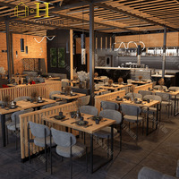 Conception d'intérieur de restaurant commercial, comptoir de présentation alimentaire en verre sur mesure, mobilier de restaurant pour la conception complète d'une salle à manger