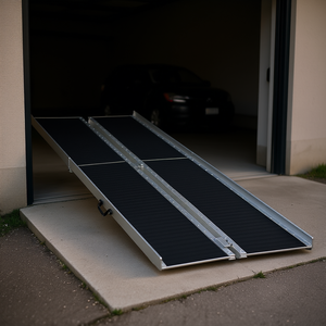 Rampa de acceso plegable antideslizante de aluminio de 10 pies para escalones y puertas - Product Image 2