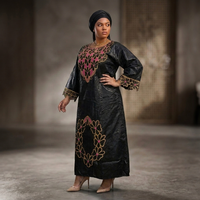 Ensemble Robe et Foulard Kanga Africain Traditionnel en Polyester Grande Taille pour l'Été/Printemps 2026 – Broderie de Haute Qualité
