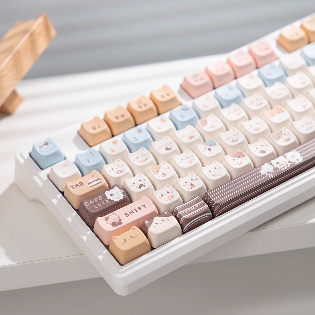 Tastiera White-YG102 + Keycaps MAO Sea Salt Cat