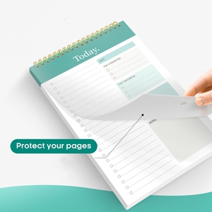 Organizador de lista de verificación sin fecha en espiral impreso con logotipo personalizado, lista de tareas, planificador diario, Bloc de notas con horario por hora - Product Image 4