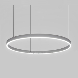 Iluminación innovadora, lámpara colgante de metal, anillo circular, iluminación colgante Led, colgante de 32 pulgadas con distribución de luz hacia arriba y hacia abajo - Product Image 1