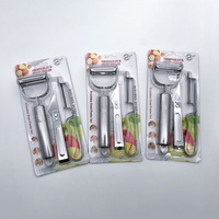 Hete aanbieding: 3-delige set aardappel schillers van roestvrij staal, smiley face messenset, eendjes haarclip, handmatig fruitmes voor keukengerei